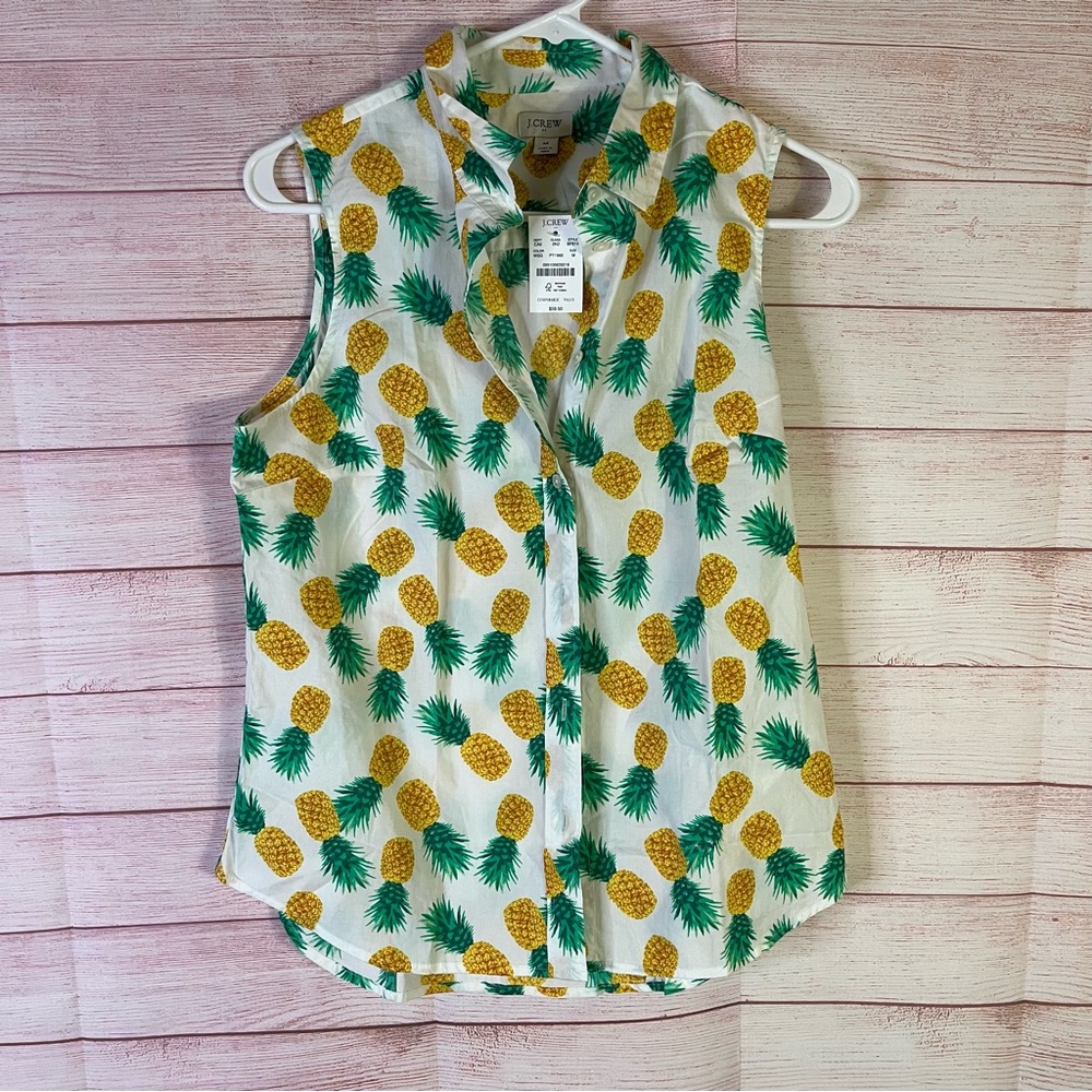 J.Crew NTW Sleeveless Button Front Top Size Medium